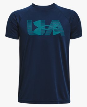 Boys' UA Velocity Logo Fade Short Sleeve